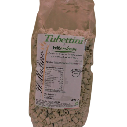 Pasta “Little Tubes” of Tritordeum Wheat